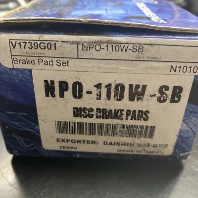 HONDA / ACURA NISSIN REAR BRAKE PADS 43022-S84-A50 MADE IN JAPAN NPO110WSB - Image 1 of 4