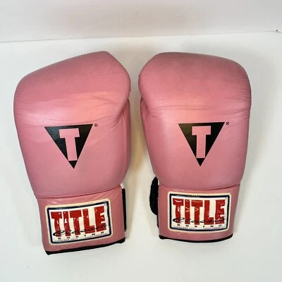 Guantes de Boxeo Title Guantes de Cuero Kickboxing Rosa y Blanco Talla Grande Foto 1 de 4