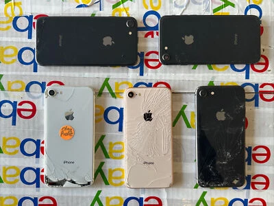 Lote De 5 Carcasas De Vidrio agrietado iPhone 8 Repuesto Trasero Original Apple OEM Foto 1 de 4