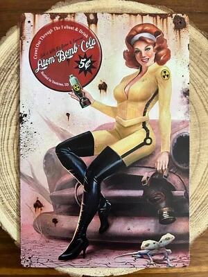 🍀 Blechschild Metallschild Gaming Fallout Atom Bomb Cola - Bild 1 von 2