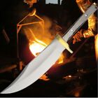 Bowie Knife Making Clip Point Fixed Blade Blank W/ Brass Guard Hidden Tang