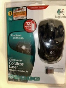 NEW SEALED RETAIL Logitech V450 Nano Cordless Laser Mouse Wireless NEW OLD STOCK - Picture 1 of 8