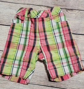 Vintage Gymboree PALM BEACH PARADISE karierte Bermuda Shorts 3 schwarz/pink/grün - Bild 1 von 1