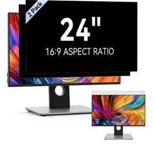 [2-Pack] 24 Inch Computer Privacy Screen Filter for 16:9 Widescreen Monitor - Picture 1 of 2