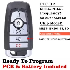 Reemplazo para FORD MUSTANG 2017-22 Smart Keyless Entry mando a distancia transmisor - Imagen 1 de 5