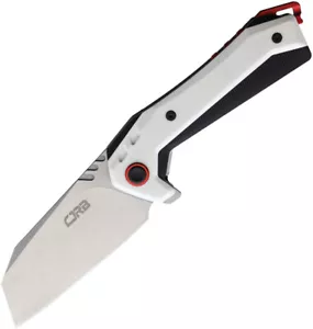 CJRB Tigris Linerlock Black/White G10 Folding AR-RPM9 Cleaver Knife 1919WH - Picture 1 of 3