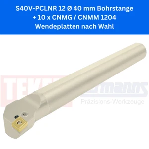 S40V-PCLNR 12 Ø 40 mm L = 400 mm Bohrstange + 10 x CNMG / CNMM 1204 Wendeplatten - Picture 1 of 6