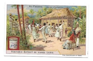 Un bal d'indigènes - Au Panama - Chromo Liebig - Trade card - Picture 1 of 2