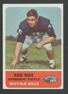 1962 Fleer Football Card #17 Ken Rice-Buffalo Bills Near Mint Card