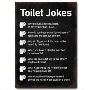 Worst Toilet Jokes / Humour Ever  Retro Style Printed on Metal Sign Waterproof - Picture 1 of 2