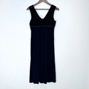 Byer auch! 90s Y2K Babydoll Whimsigoth Black Crushed Velvet Rose Midi Dress Med - Bild 1 von 7