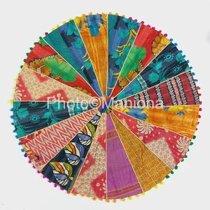 Roundie Pom Pom de patchwork surtido 36 pulgadas diseño floral roundies indios - Imagen 1 de 5