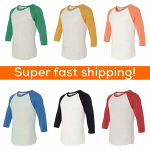 Alternative Apparel Men's Eco Jersey Baseball 3/4 Sleeve T-shirt S-2XL,2089e1NEW - Picture 1 of 12