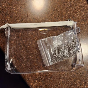 Clear See Through Purse w/ silver tone chain For Concerts,Sporting Events - Picture 1 of 1