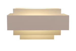 LamQuee 1-Light White Modern Iron Wall Sconce with Overlapping Rectangles Shades - Picture 1 of 10