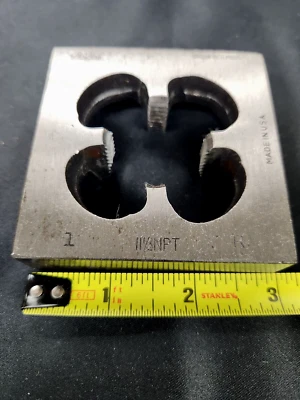 QTD 1 VINTAGE GREENFIELD 25316 #276 1"-11 1/2 NPT TUBO QUADRADO FEITO NOS EUA - Imagem 1 de 2