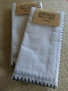 8 Robert Stanley White w/ Black Whip stitch 18”x 18” Napkins NEW - Picture 1 of 2