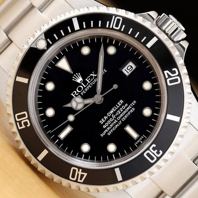 ROLEX MENS SEA-DWELLER DATE 16600 40MM BLACK STAINLESS STEEL AUTOMATIC WATCH - Image 1 of 4