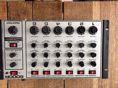 Tapco 6000R,6 Ch 混音器及前置放大器,弹簧混响和均衡器,老式机架,原样 — 第 1/4 张图片