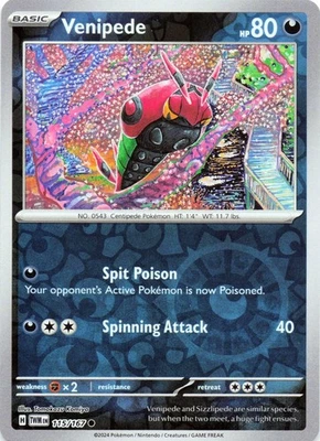 Venipede 115/167 - REVERSE HOLO - SV06: Twilight Masquerade - NM - Image 1 of 2