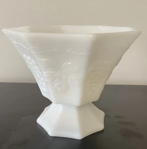 Vintage Anchor Hocking Milk Glass, Grape Pattern Candy Dish, No Lid, Replacement - Picture 1 of 4