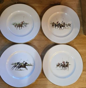 Vintage Ralph Lauren 1983 Polo Scene 10 3/4" Dinner Plates Set of 4 England - Picture 1 of 15