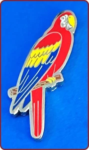 Geocoin Red & Blue Macaw Tropical Theme Polished Nickel Unactivated - Picture 1 of 2