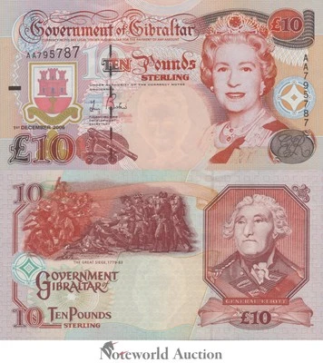 GIBRALTAR 10 Pounds 2006 P 32 Prefix AA UNC - Image 1 of 3