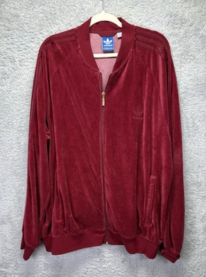 Adidas Originales Adi Firebird Terciopelo Calentamiento Pista Chaqueta Granate Para Hombres Talla 2X Foto 1 de 4