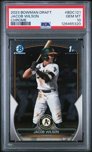 Jacob Wilson 2023 Bowman Draft #BDC121 cromo PSA 10, envío gratuito - Imagen 1 de 2