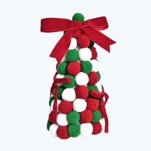 DIY Christmas Tree Ornament Handmade Pompom Bow Christmas Decoration Artisanal H - Picture 1 of 12