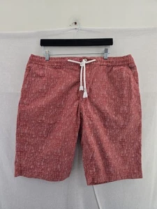 Staple Pigeon Brand Red Elastic Waist Button Zip Shorts W/Pockets Nwot Mens 38 - Picture 1 of 13