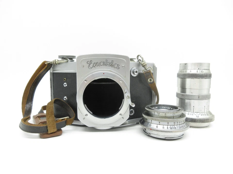 EXAKTA 66 Kamera + 2x Carl Zeiss Objektiv Tele-Tessar 6,3/18cm + Tessar 2,8/8cm - Bild 1 von 4