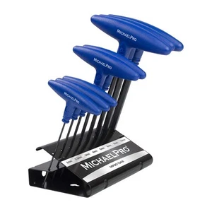 MP001042 8-Piece T-Handle Ball End Allen Wrench Set, Hex Keys Set with Conven... - Picture 1 of 5
