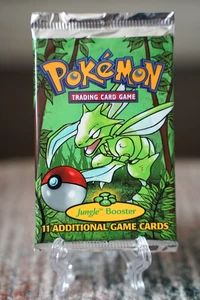 Pokemon Jungle Unlimited 1999 Scyther Artwork Booster Pack WOTC Sealed Vintage - Picture 1 of 9