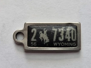 1956 Wyoming DAV Tag Keychain License Plate 2 7340 - Picture 1 of 2