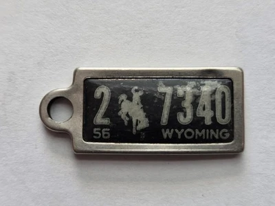1956 Wyoming DAV Tag Keychain License Plate 2 7340 - Image 1 of 2