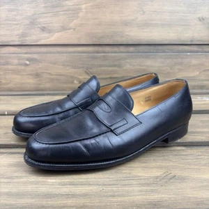 $1890 JOHN LOBB Black Calf Lopez Loafer US 9 / UK 8 Leather Penny Loafers - Picture 1 of 24