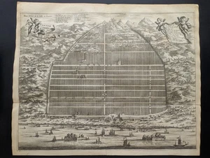 Guangzhou plan, Nieuhof Ost-Indischen Geselschaft, Stampa 1666 - Picture 1 of 8