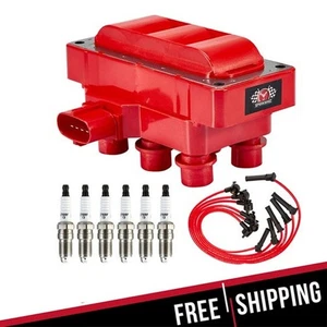 FD480 Ignition Coil & Spark Plug & Wire Set For 1995-2000 Ford Ranger V6 3.0L - Picture 1 of 24