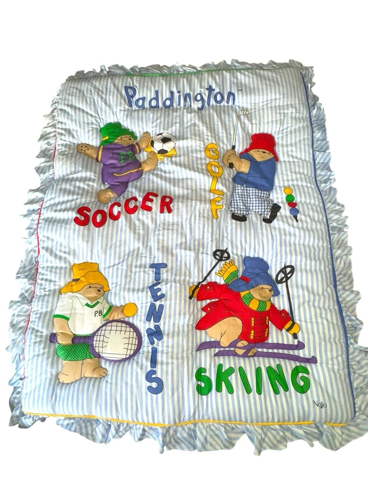 Juego de edredón manta ropa cama cuna vintage 1991 Paddington Bear by NOJO Foto 1 de 4