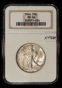 1946 50c Walking Liberty Half Dollar - PQ Blazer - NGC MS 66 - VIDEO - SKU-X4869 - Picture 1 of 4