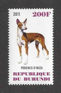 Sello postal retrato corporal arte perro súper superior IBIZAN HOUND Burundi 2011 MNH - Imagen 1 de 1