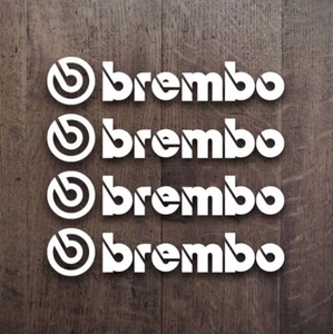 4 Adesivi per Brembo style kit pinze freni auto moto Sticker Bianco 9CM - Imagen 1 de 1