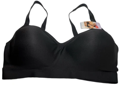 Hanes T Shirt Bra Womens 3XL Black Wireless Seamless Full Coverage Convertible - Image 1 of 4