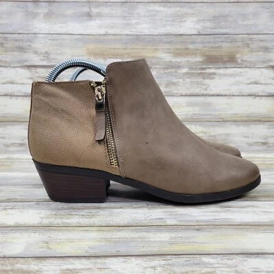 ASOS Call It Spring Gunson Faux Leather Ankle Zip Boots Women's 8 Two-Tone Beige - Image 1 of 4