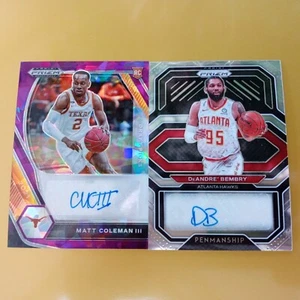 Set Panini 2021 Prizm Auto RC-MATT COLEMAN # DP-MCO-DEANDRE BEMBRY # PE-DEB - Foto 1 di 5