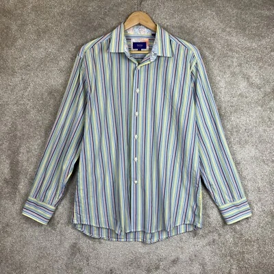 Tallia Shirt Mens Large Multicolor Stripe Long Sleeve Button Front Cotton- 6192 - Image 1 of 4