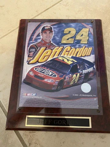 Vintage 2003 NASCAR Racing Framed Plaque -Jeff Gordon #24 - 12" x 10" Cover