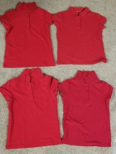 Lot Of 4 GIRLS Size S (6/6X) Cat &Jack and unknown Uniform Tops Red pre owned - Picture 1 of 7